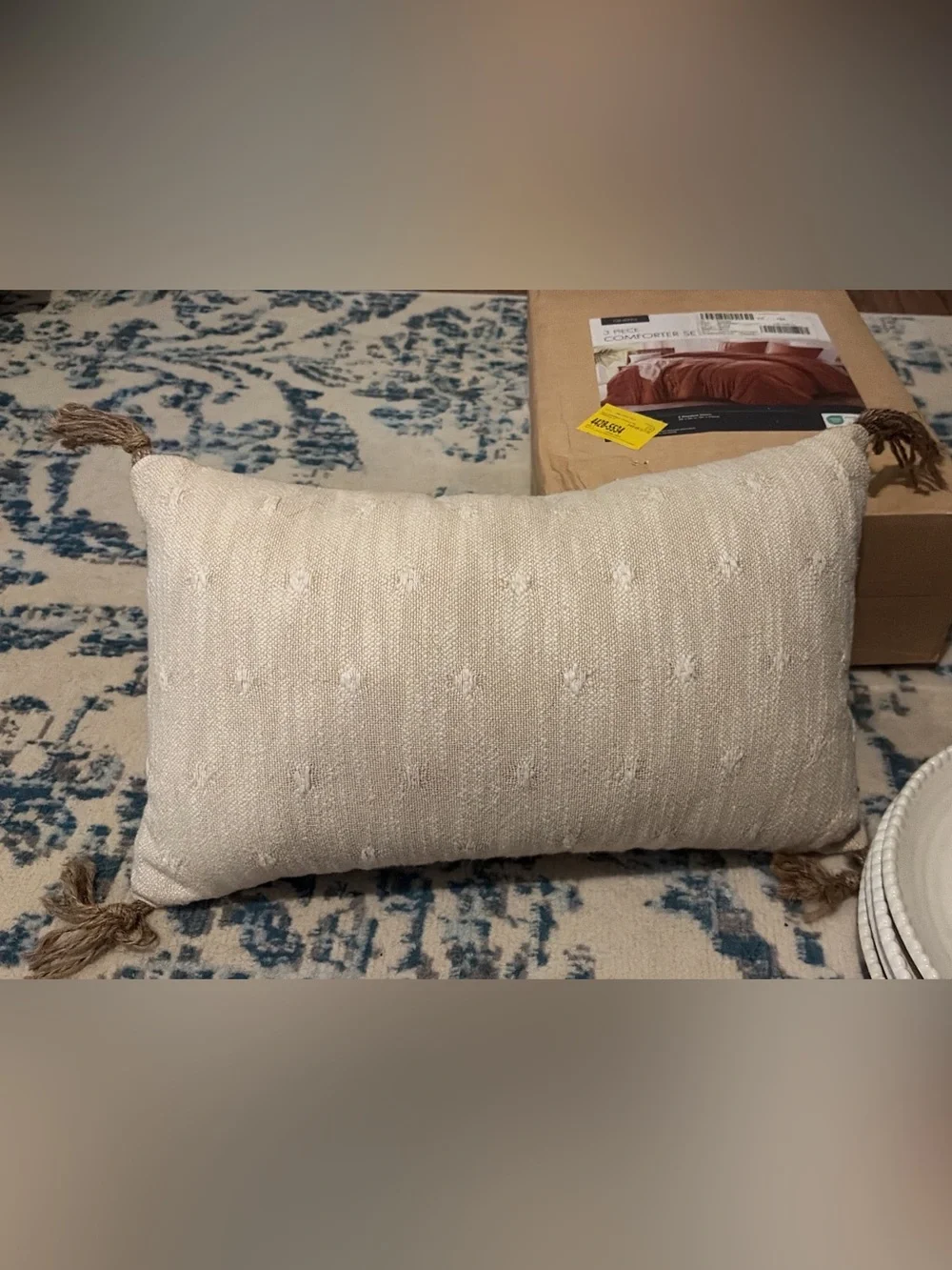 Neutral Ivory Decorative Lumbar Pillow - Home Accents